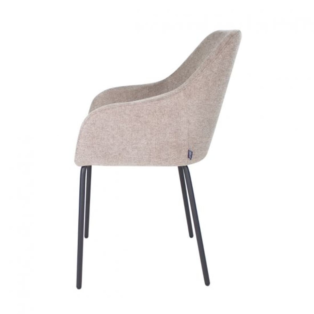 Kick eetkamerstoel Guus - Taupe - Katoen eetkamerstoelen