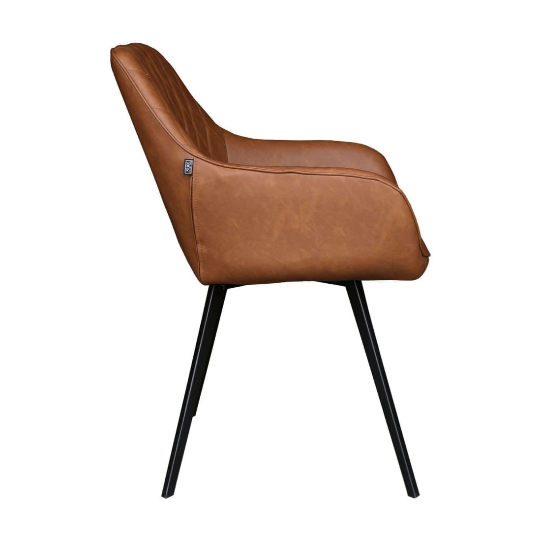 Kick eetkamerstoel Karl - Cognac - Pu leder eetkamerstoelen