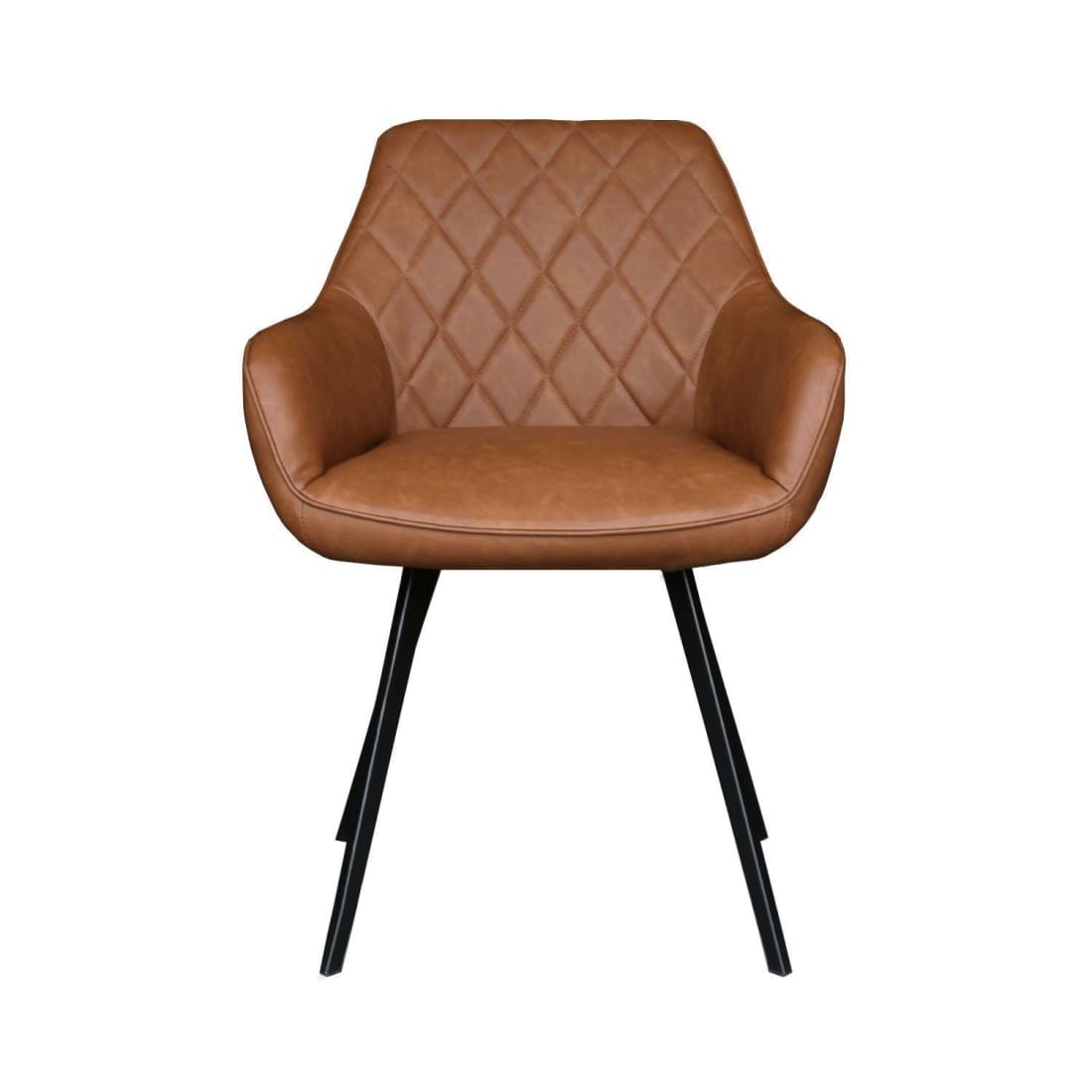Kick eetkamerstoel Karl - Cognac - Pu leder eetkamerstoelen