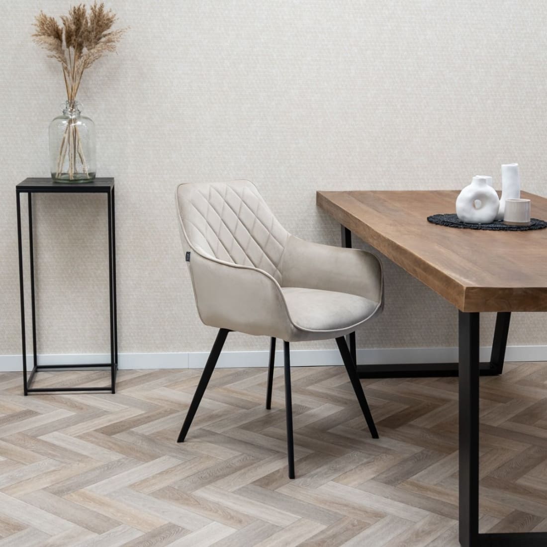 Kick eetkamerstoel Karl Velvet - Champagne - Velvet