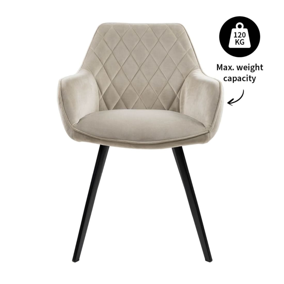 Kick eetkamerstoel Karl Velvet - Champagne - Velvet