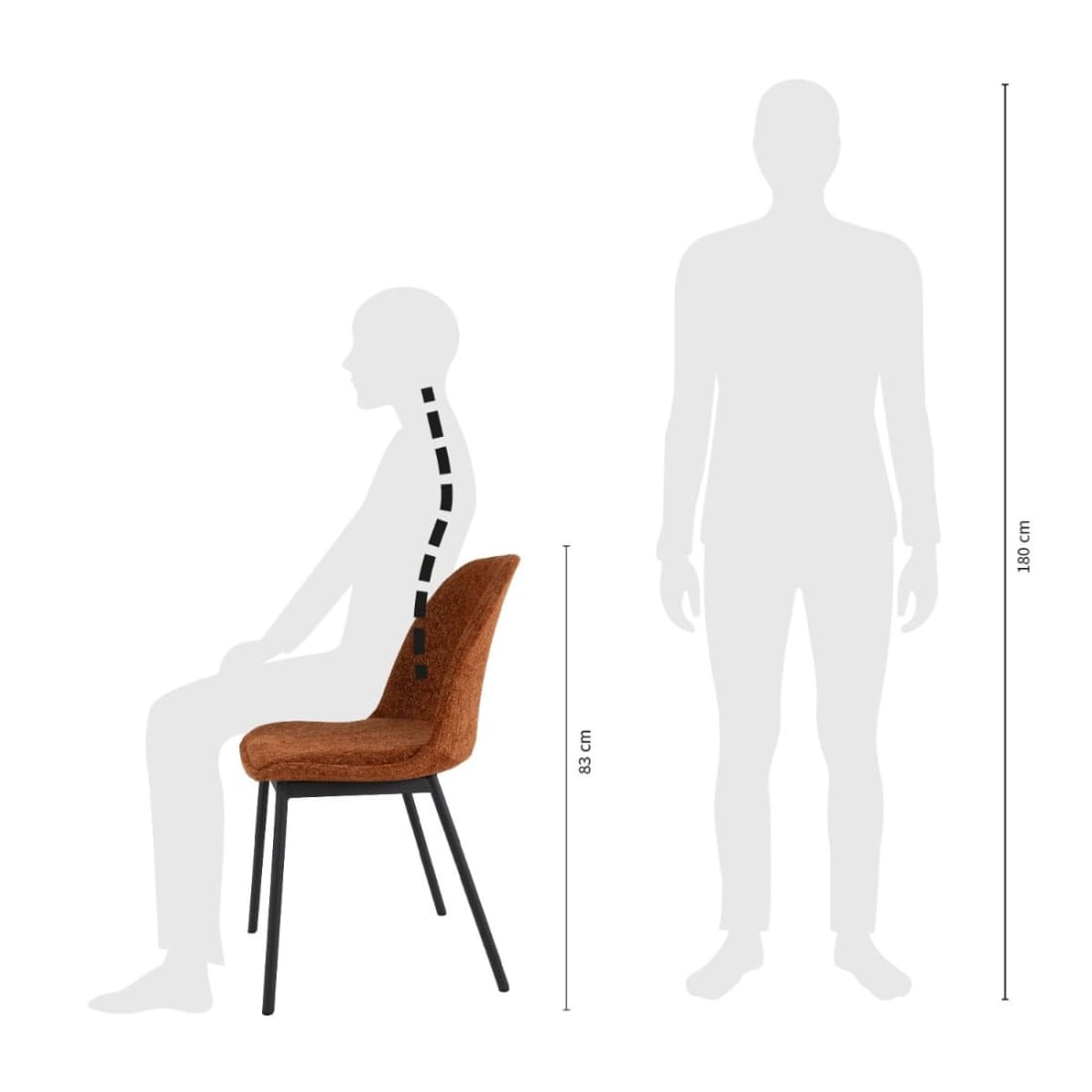 Kick Eetkamerstoel Lana - Oranje - Katoen eetkamerstoelen