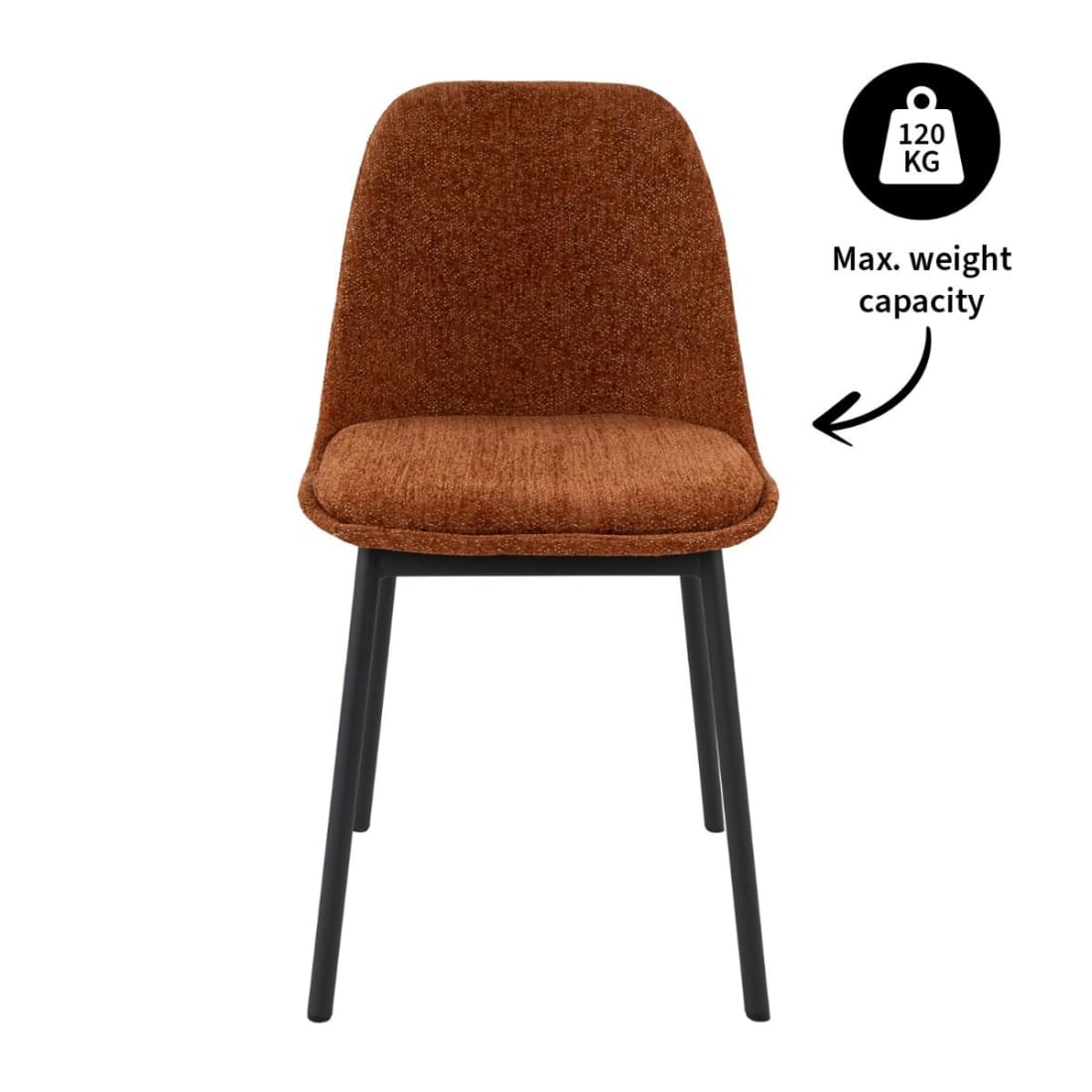 Kick Eetkamerstoel Lana - Oranje - Katoen eetkamerstoelen