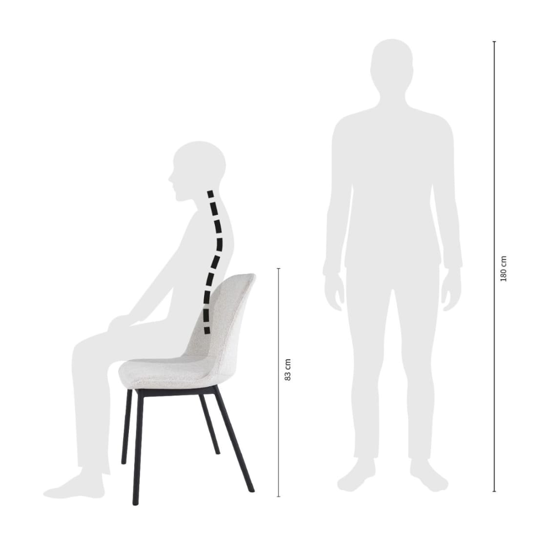 Kick Eetkamerstoel Lana - Wit - Katoen eetkamerstoelen