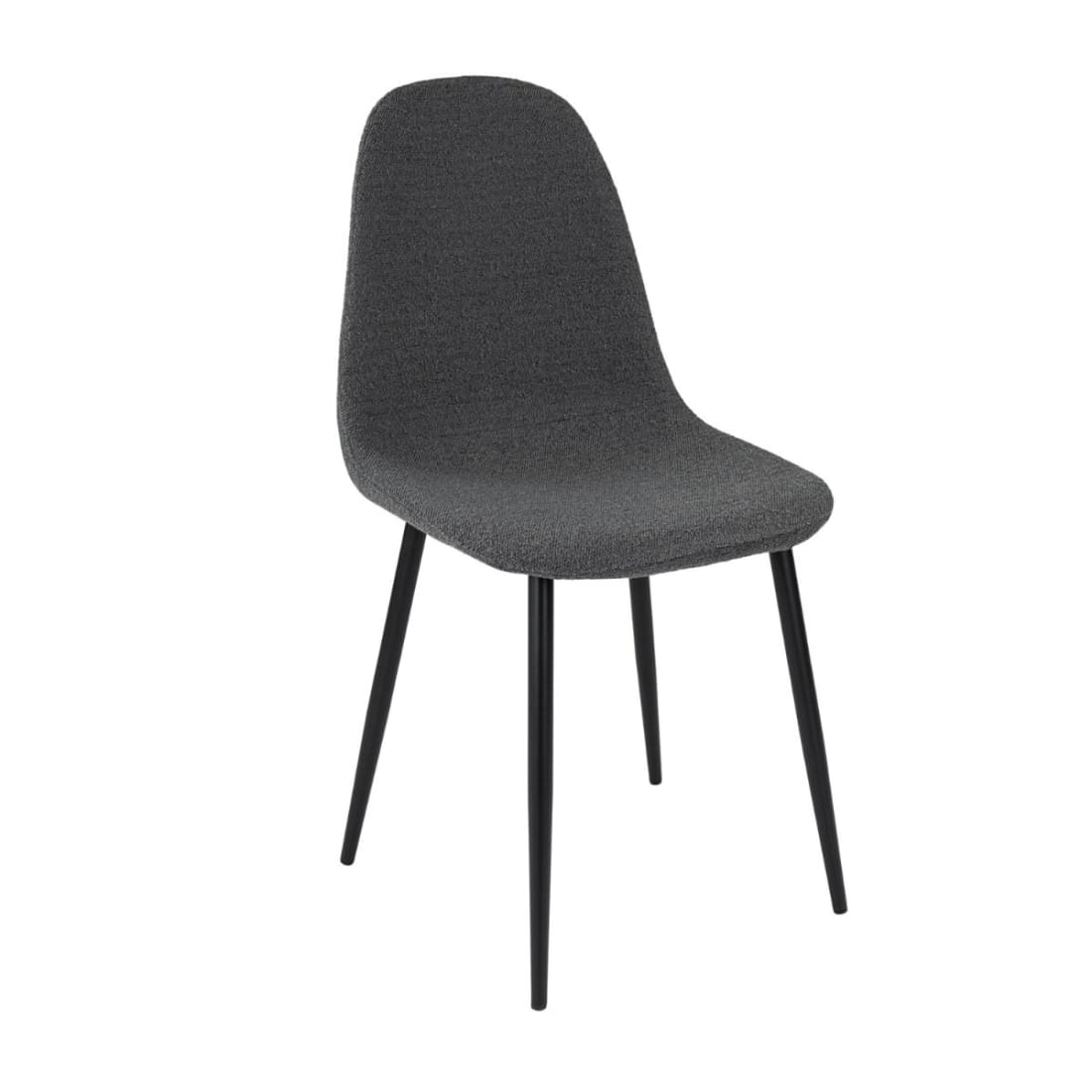 Kick Eetkamerstoel Mees Bouclé - Donkergrijs - Bouclé