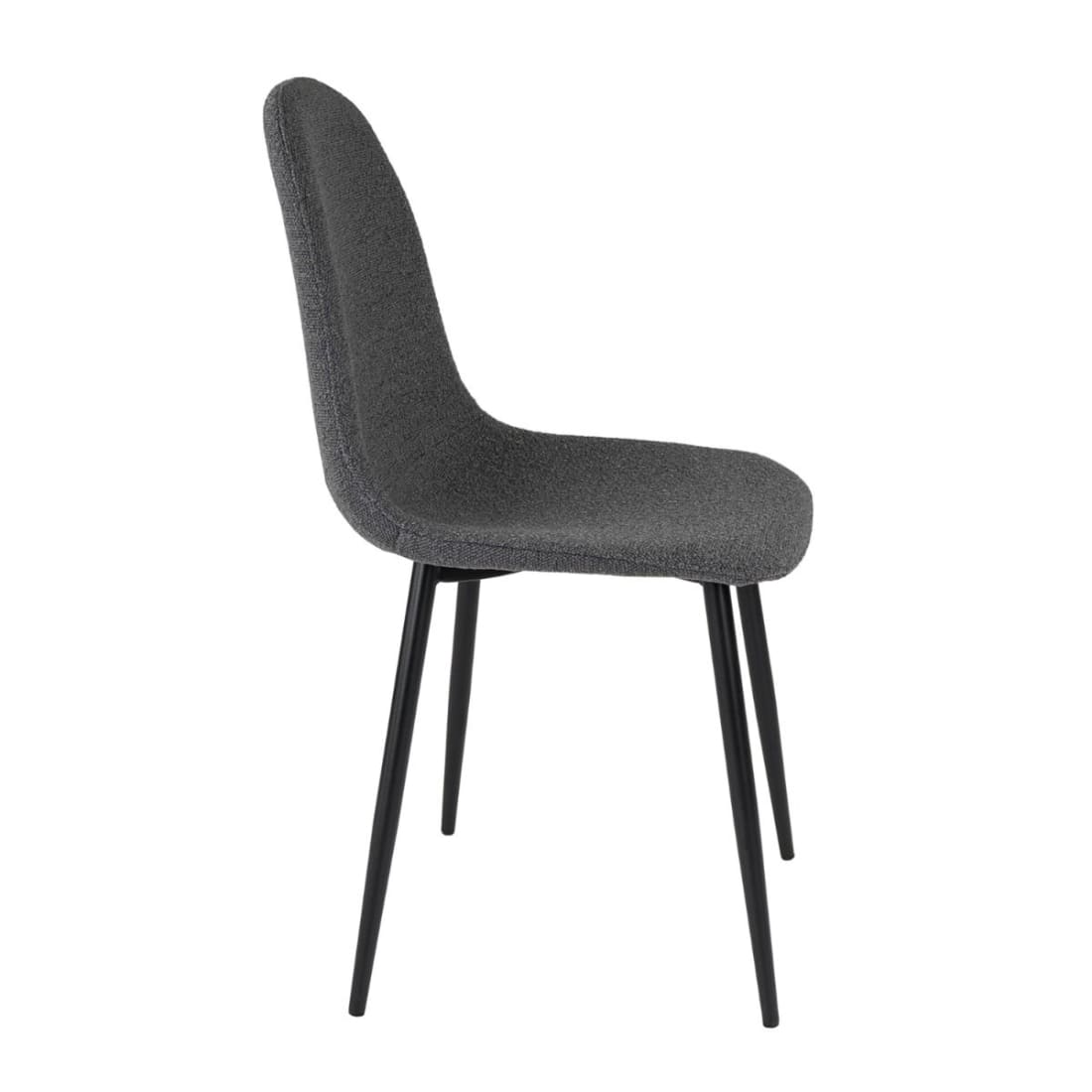 Kick Eetkamerstoel Mees Bouclé - Donkergrijs - Bouclé