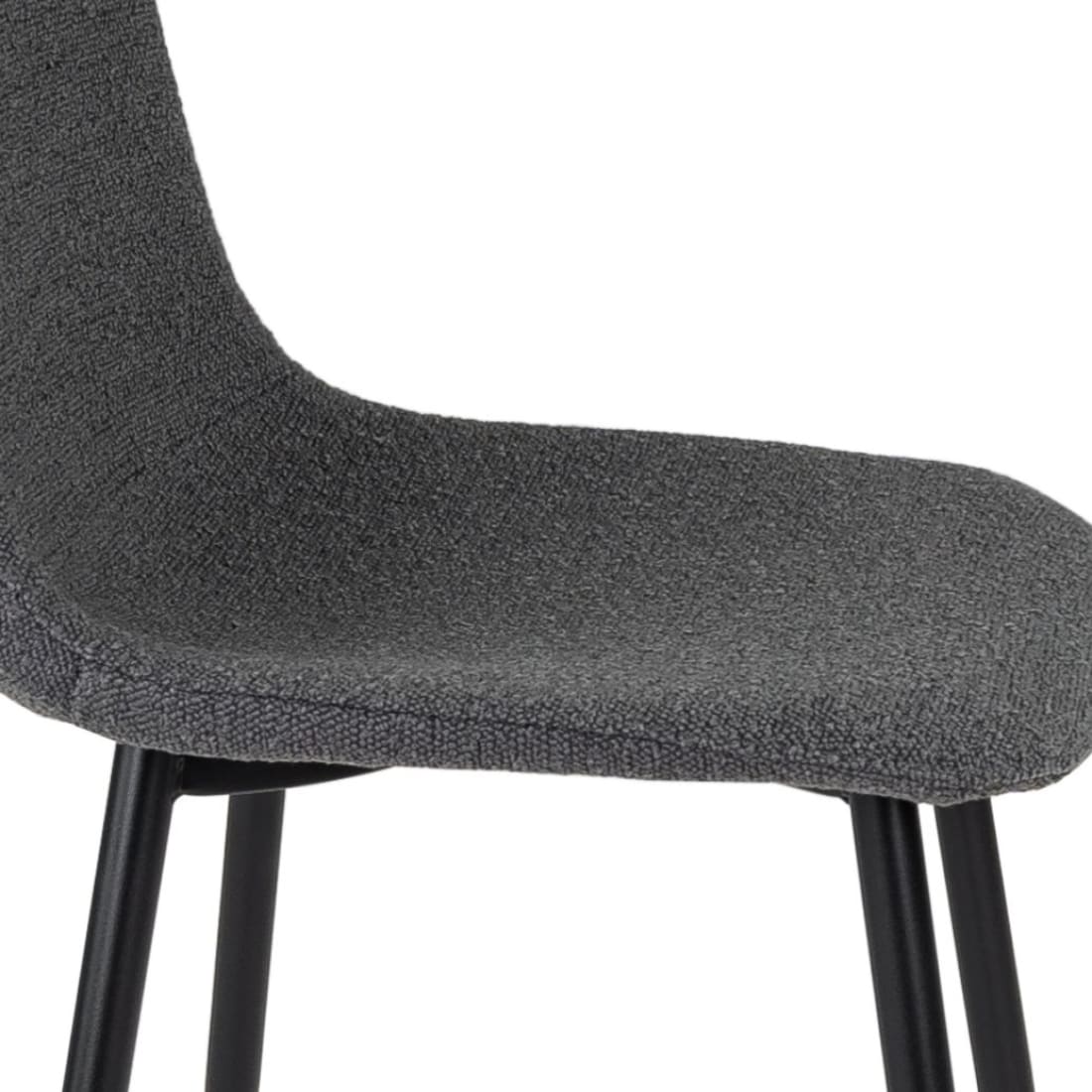 Kick Eetkamerstoel Mees Bouclé - Donkergrijs - Bouclé