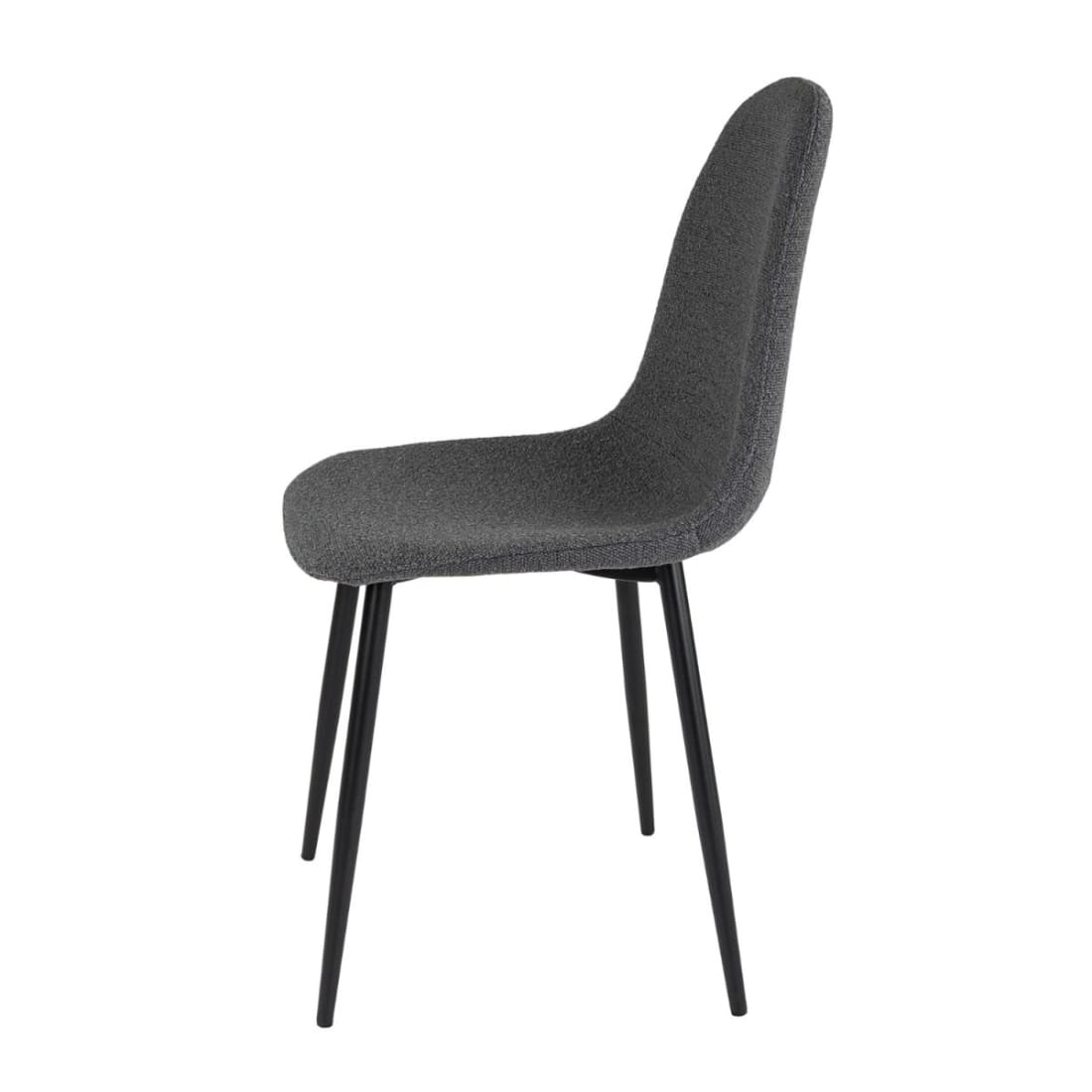 Kick Eetkamerstoel Mees Bouclé - Donkergrijs - Bouclé