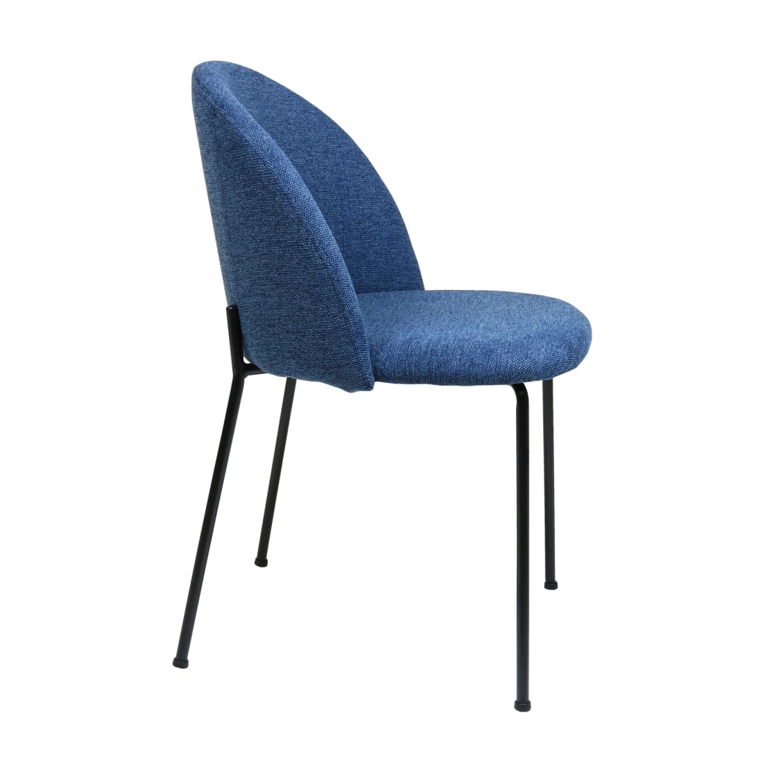 Kick eetkamerstoel Noa - Blauw - Ribstof eetkamerstoelen
