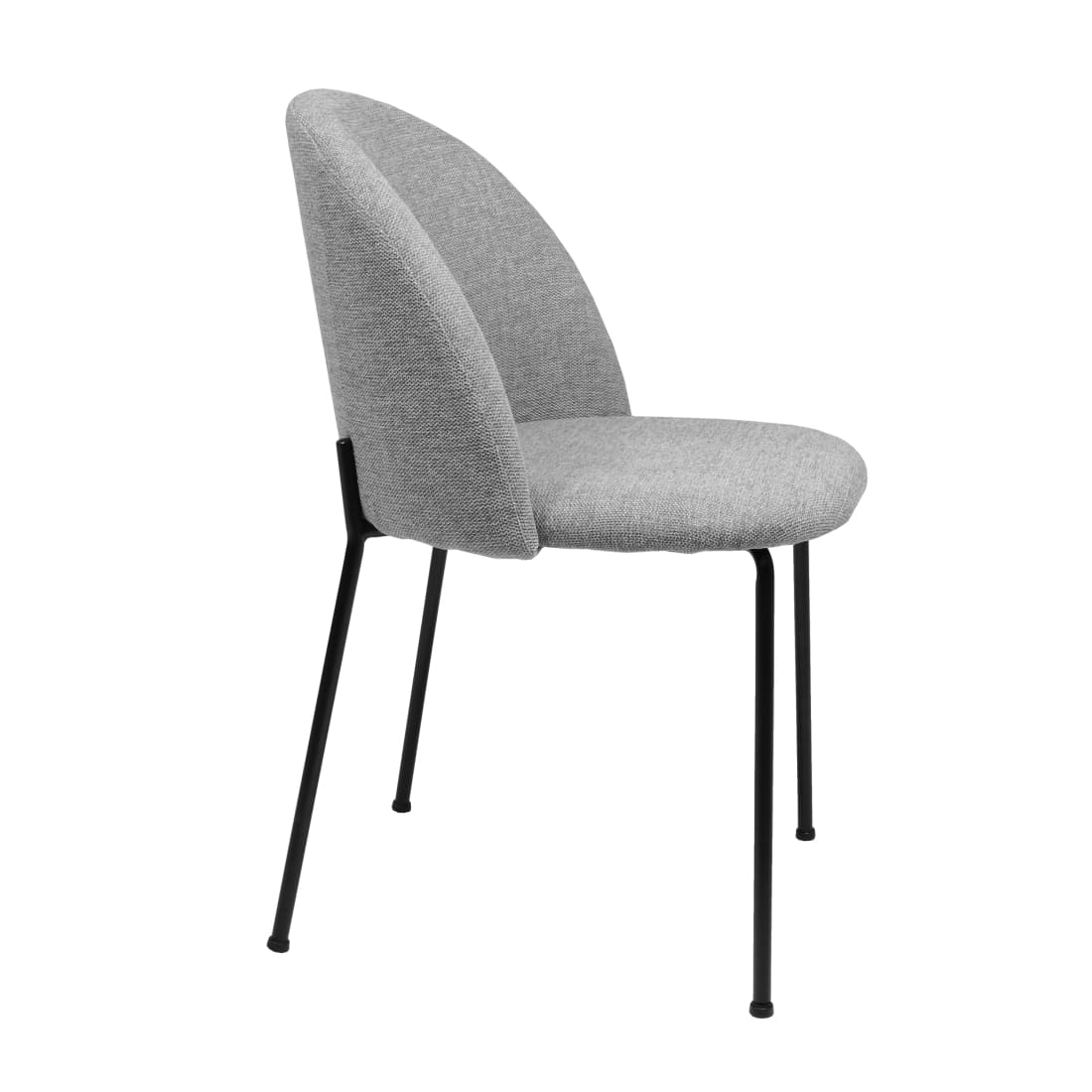 Kick eetkamerstoel Noa - Grijs - Ribstof eetkamerstoelen