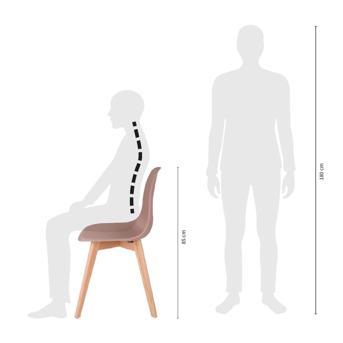 Kick Eetkamerstoel Yuna - Roze - Kunststof eetkamerstoelen