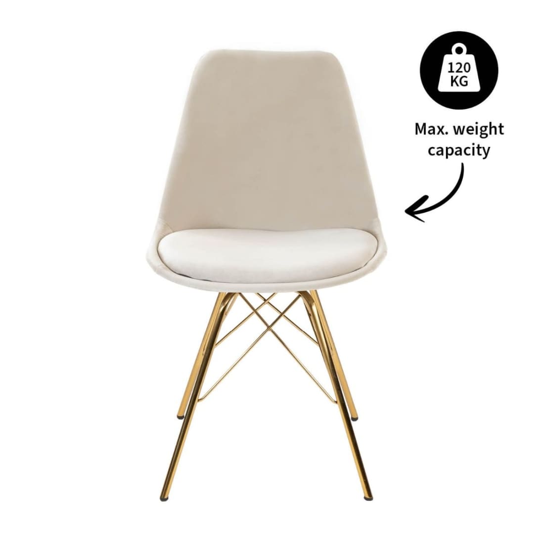 Kick Kuipstoel Velvet Goud Frame - Champagne - Velvet