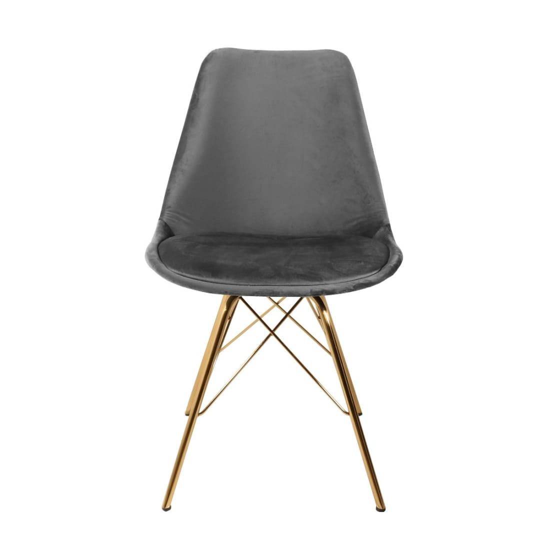 Kick Kuipstoel Velvet Goud Frame - Donkergrijs - Velvet