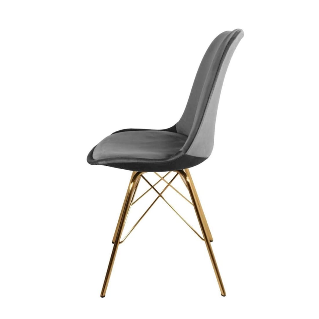 Kick Kuipstoel Velvet Goud Frame - Donkergrijs - Velvet