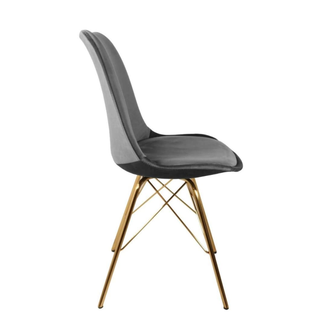 Kick Kuipstoel Velvet Goud Frame - Donkergrijs - Velvet