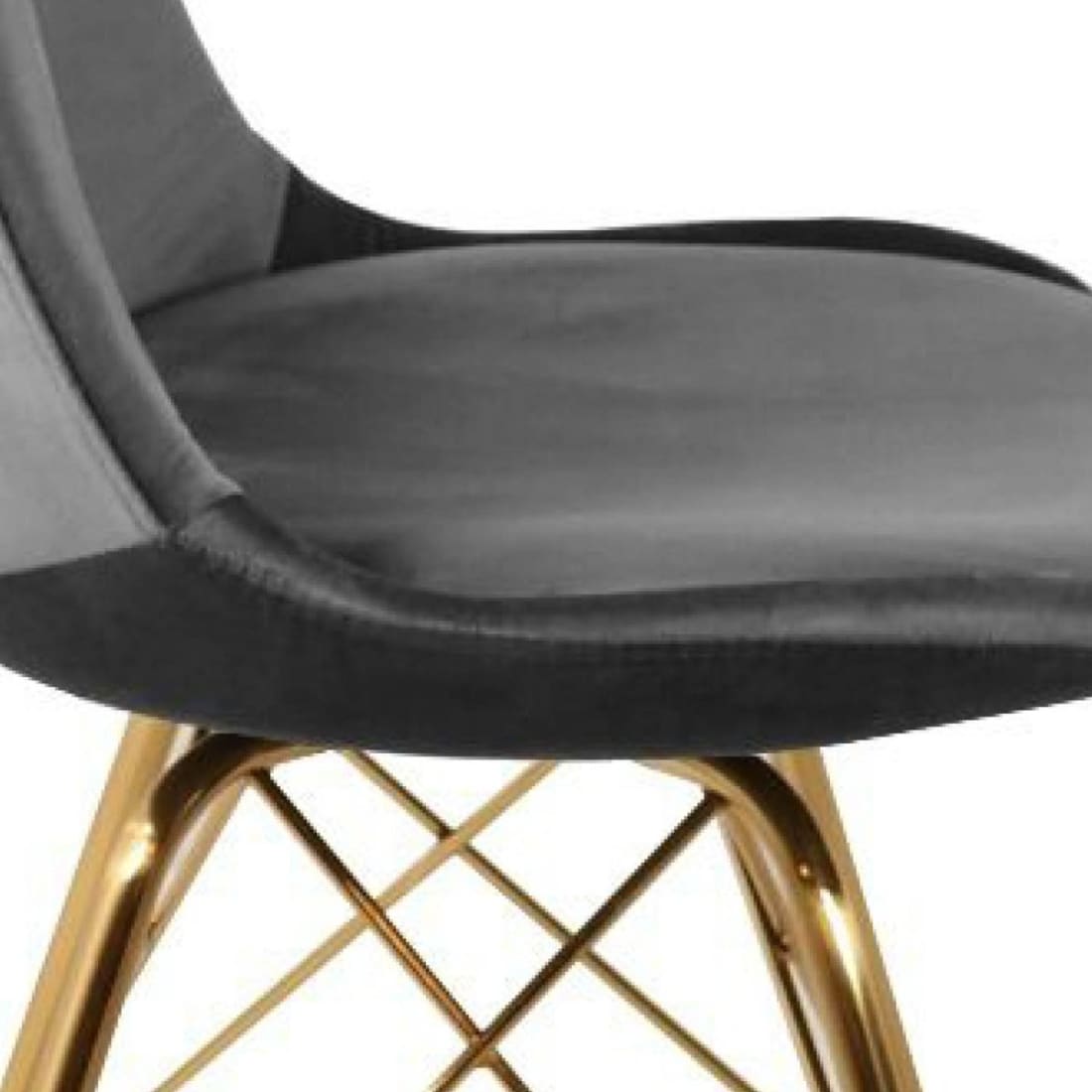 Kick Kuipstoel Velvet Goud Frame - Donkergrijs - Velvet