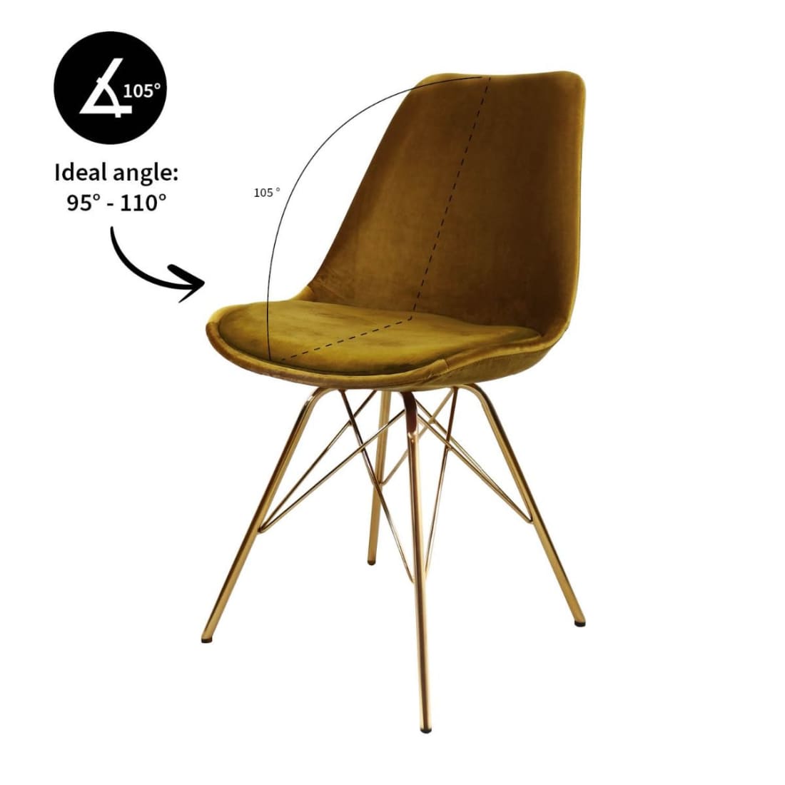 Kick Kuipstoel Velvet Goud Frame - Goud - Velvet