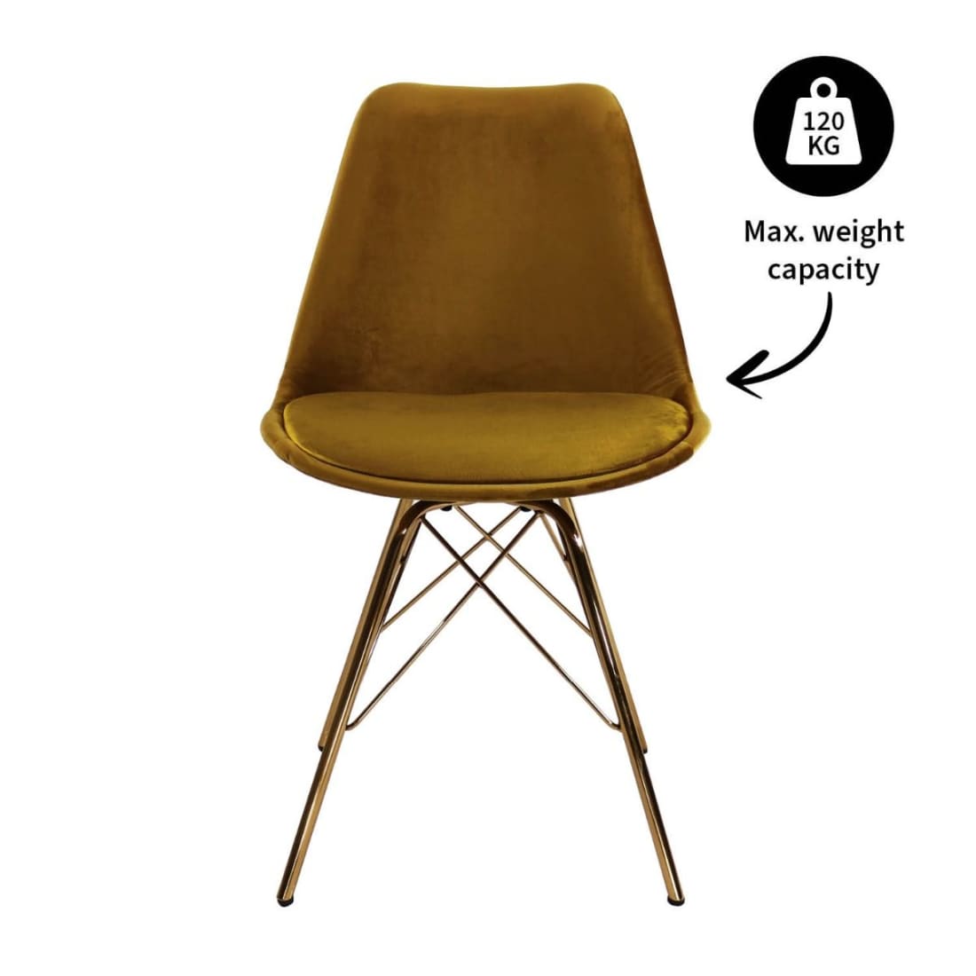 Kick Kuipstoel Velvet Goud Frame - Goud - Velvet