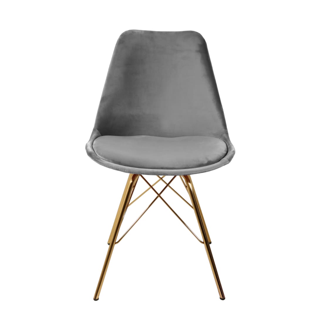 Kick Kuipstoel Velvet Goud Frame - Grijs - Velvet