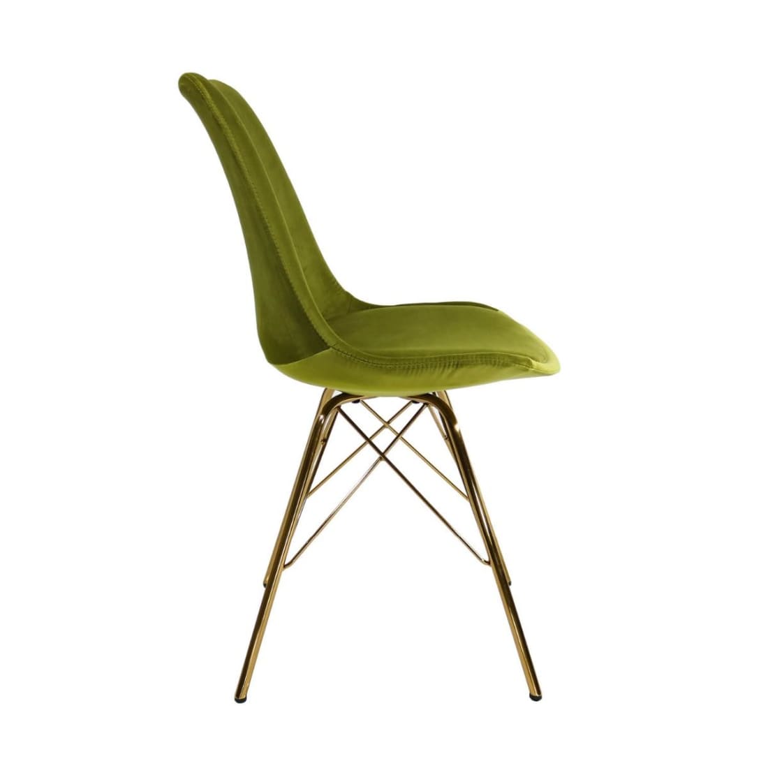 Kick Kuipstoel Velvet Goud Frame - Groen - Velvet