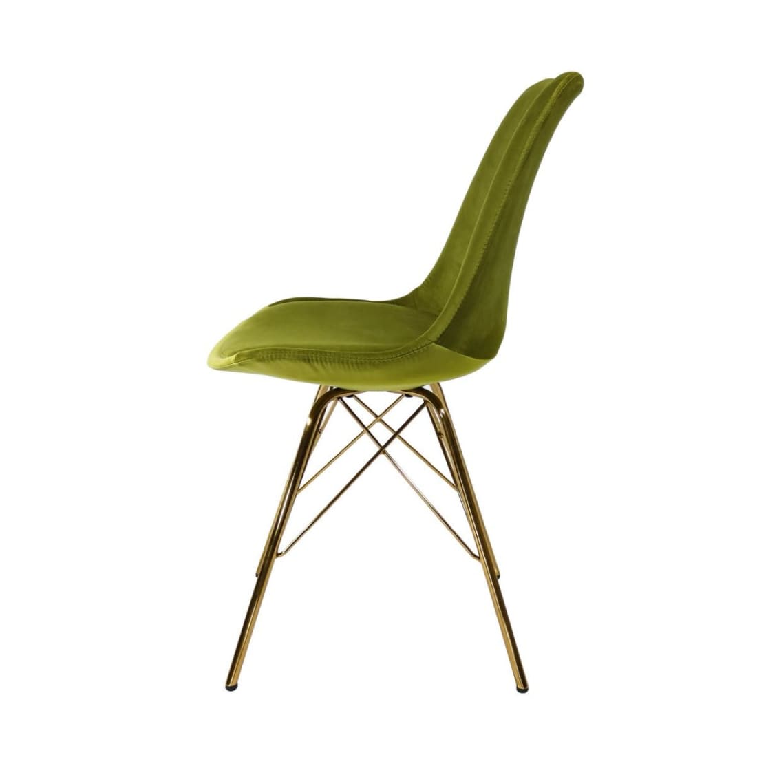 Kick Kuipstoel Velvet Goud Frame - Groen - Velvet
