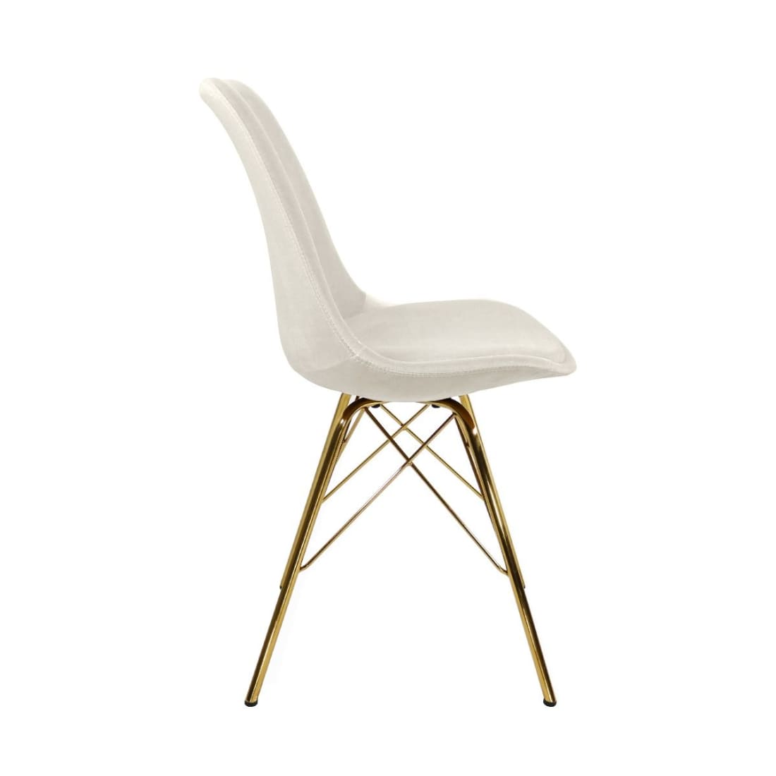 Kick Kuipstoel Velvet Goud Frame - Ivoor - Velvet