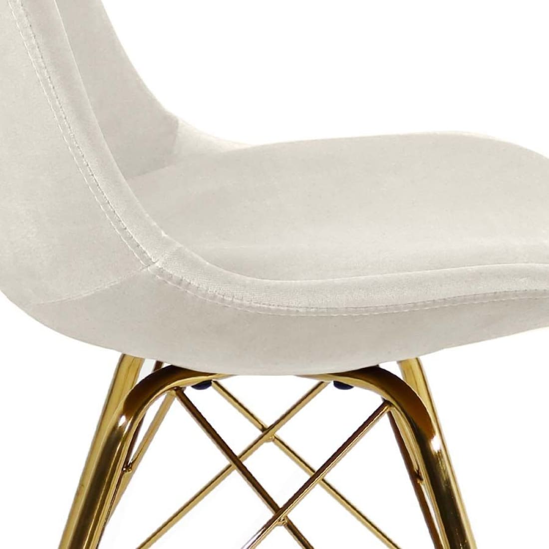 Kick Kuipstoel Velvet Goud Frame - Ivoor - Velvet