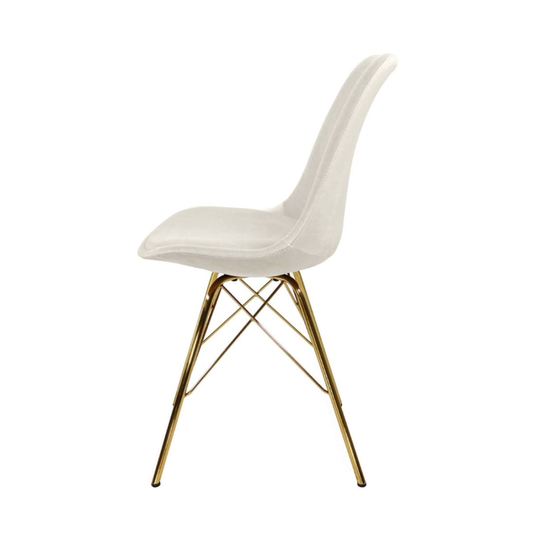 Kick Kuipstoel Velvet Goud Frame - Ivoor - Velvet
