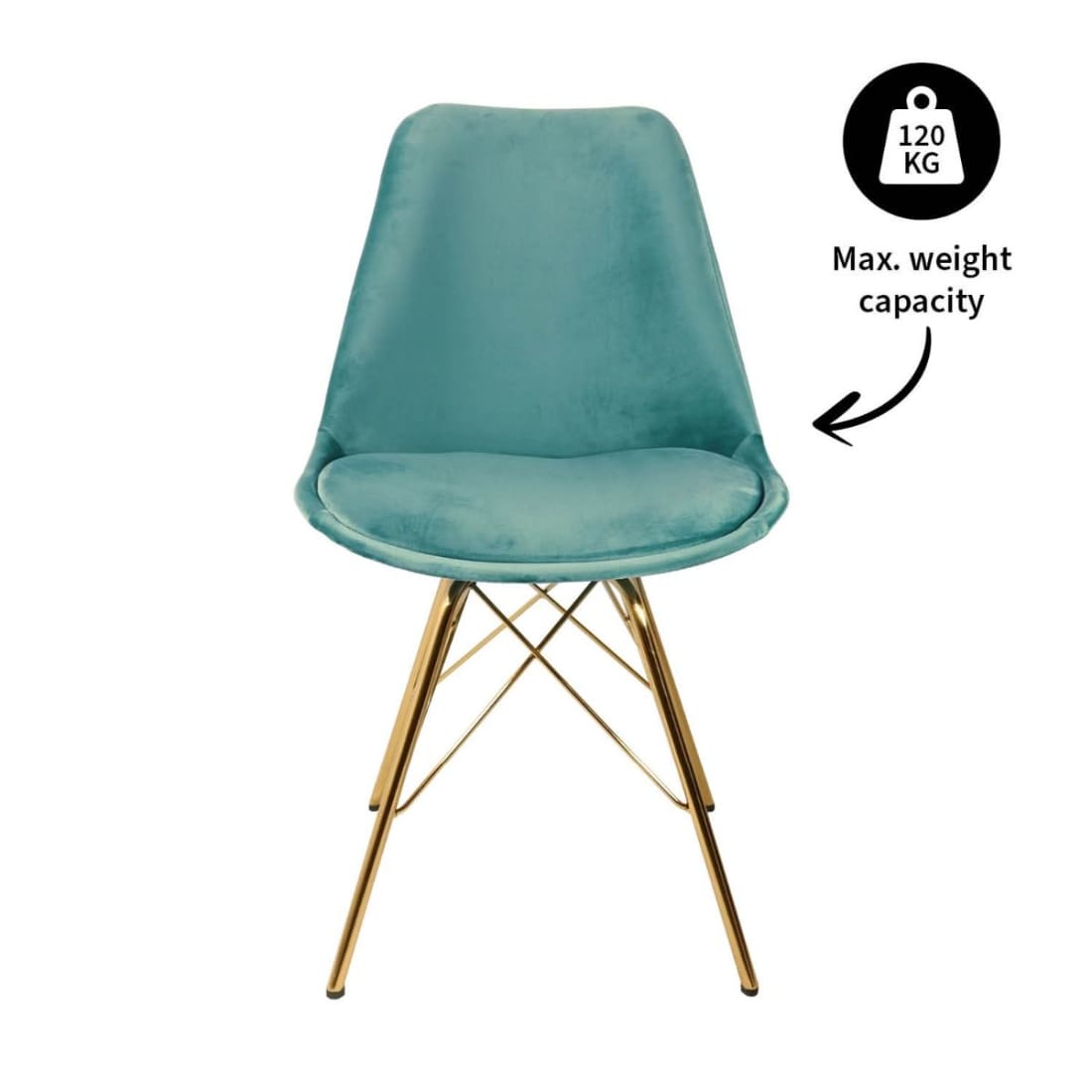 Kick Kuipstoel Velvet Goud Frame - Mintgroen - Velvet