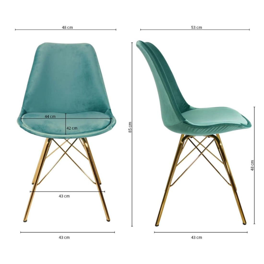Kick Kuipstoel Velvet Goud Frame - Mintgroen - Velvet
