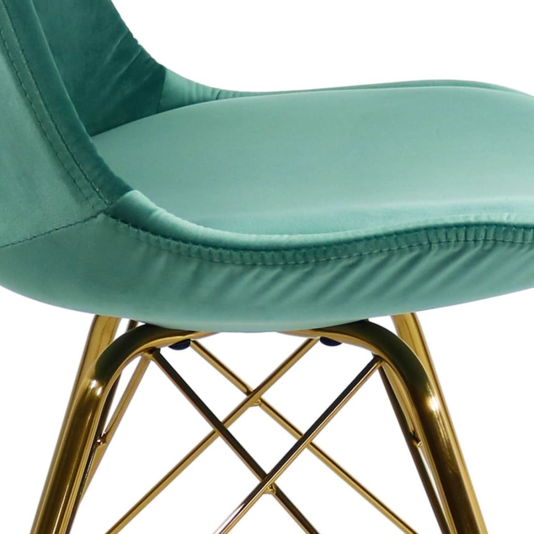 Kick Kuipstoel Velvet Goud Frame - Mintgroen - Velvet