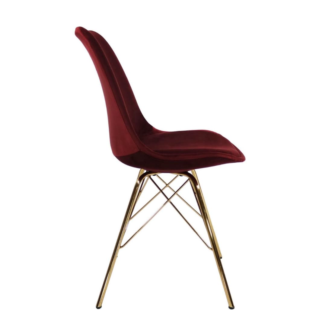Kick Kuipstoel Velvet Goud Frame - Rood - Velvet