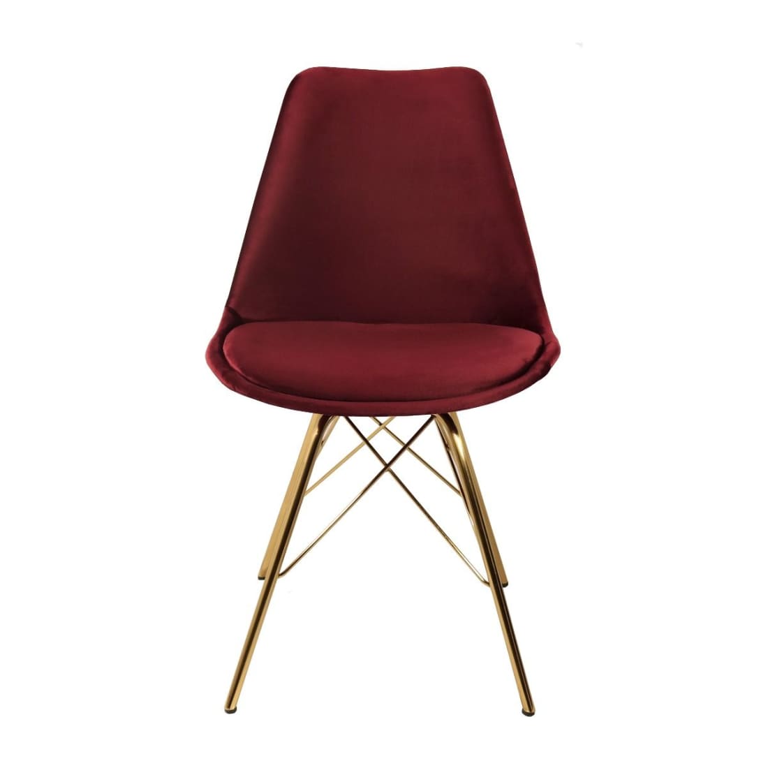 Kick Kuipstoel Velvet Goud Frame - Rood - Velvet
