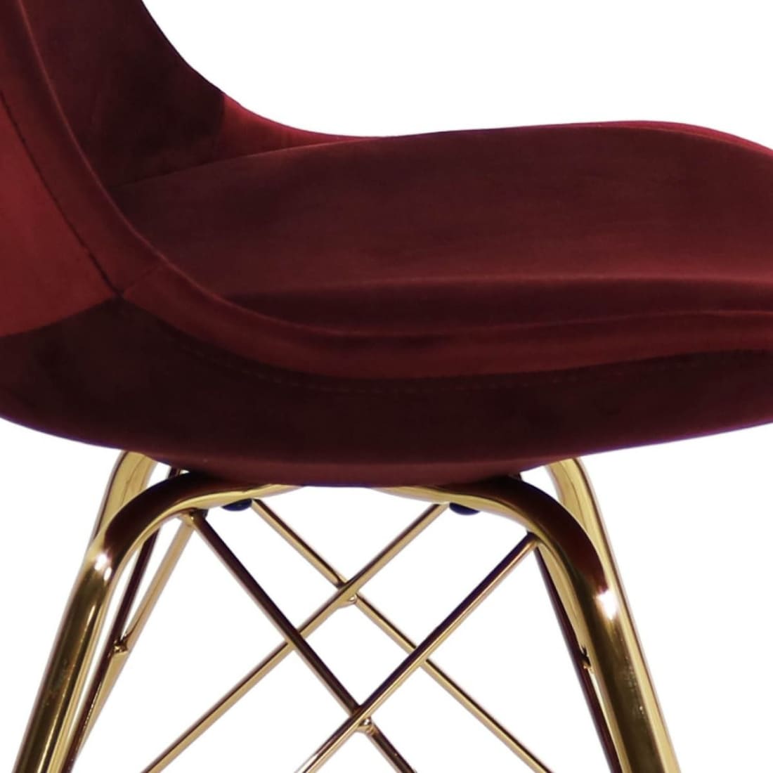 Kick Kuipstoel Velvet Goud Frame - Rood - Velvet