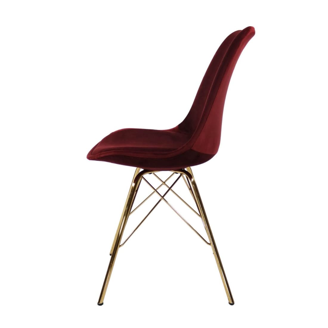 Kick Kuipstoel Velvet Goud Frame - Rood - Velvet