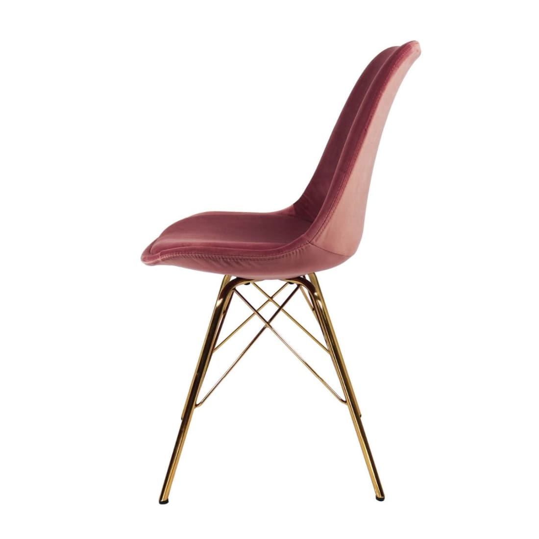 Kick Kuipstoel Velvet Goud Frame - Roze - Velvet