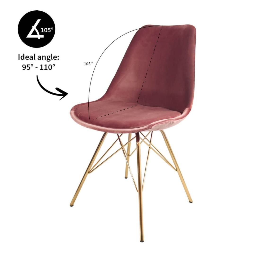 Kick Kuipstoel Velvet Goud Frame - Roze - Velvet