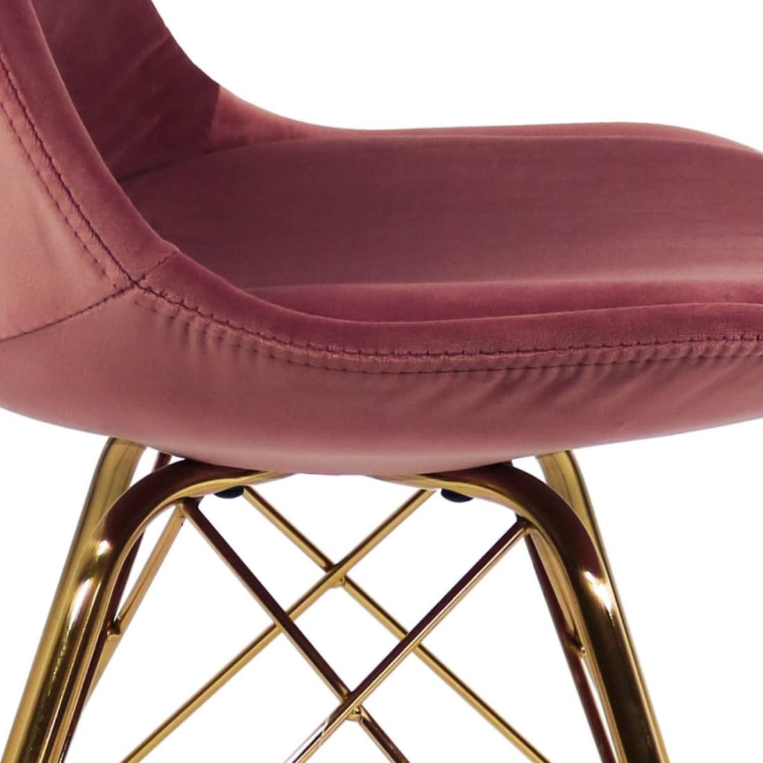 Kick Kuipstoel Velvet Goud Frame - Roze - Velvet