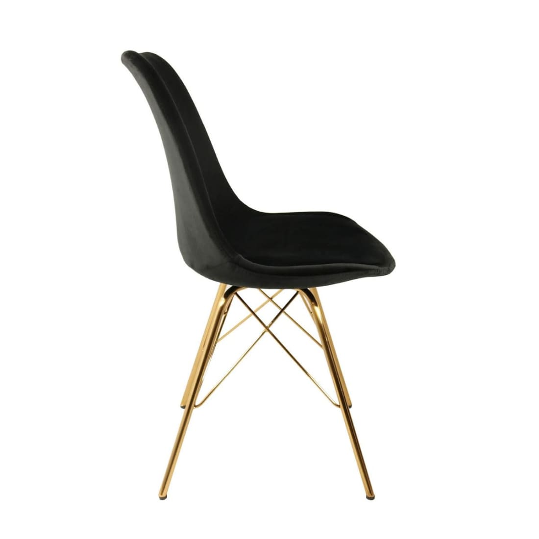 Kick Kuipstoel Velvet Goud Frame - Zwart - Velvet