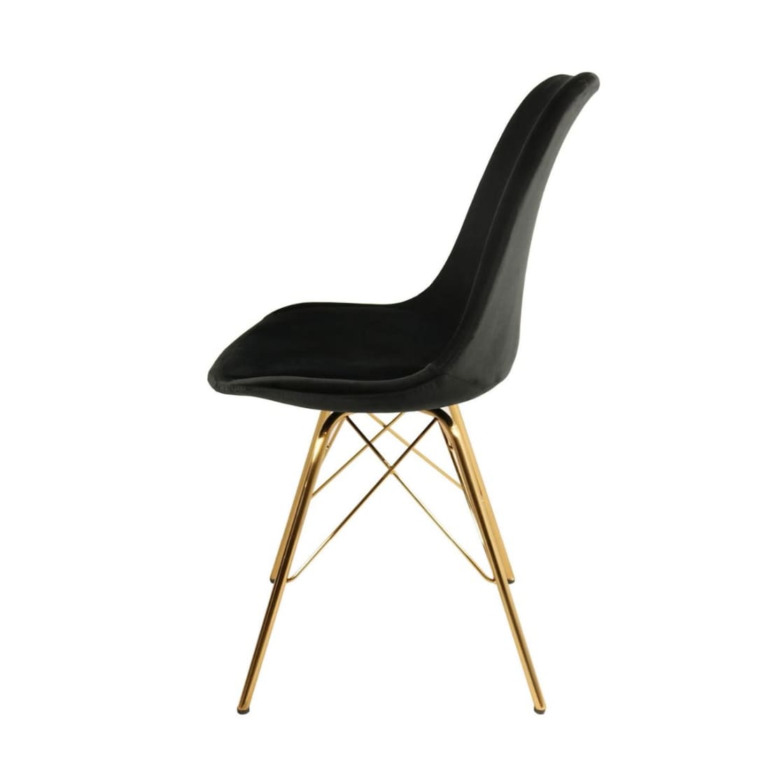 Kick Kuipstoel Velvet Goud Frame - Zwart - Velvet