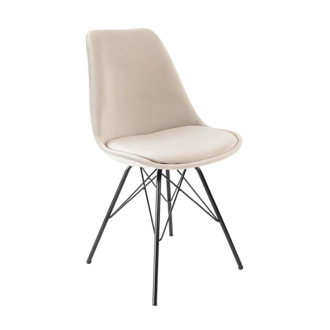 Kick Kuipstoel Velvet Zwart Frame - Champagne - Velvet