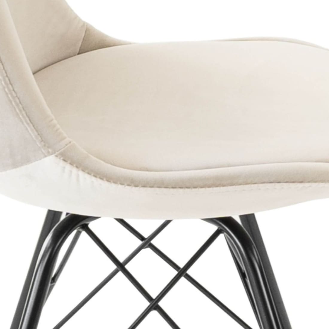 Kick Kuipstoel Velvet Zwart Frame - Champagne - Velvet