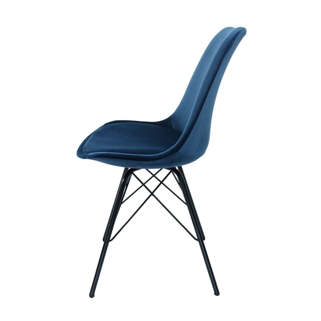 Kick Kuipstoel Velvet Zwart Frame - Donkerblauw - Velvet