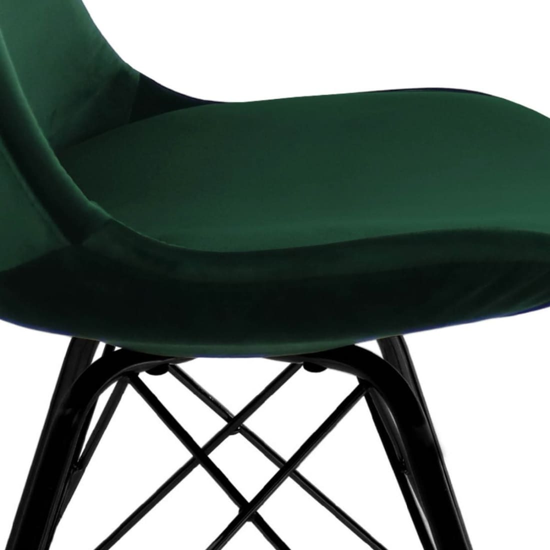 Kick Kuipstoel Velvet Zwart Frame - Donkergroen - Velvet