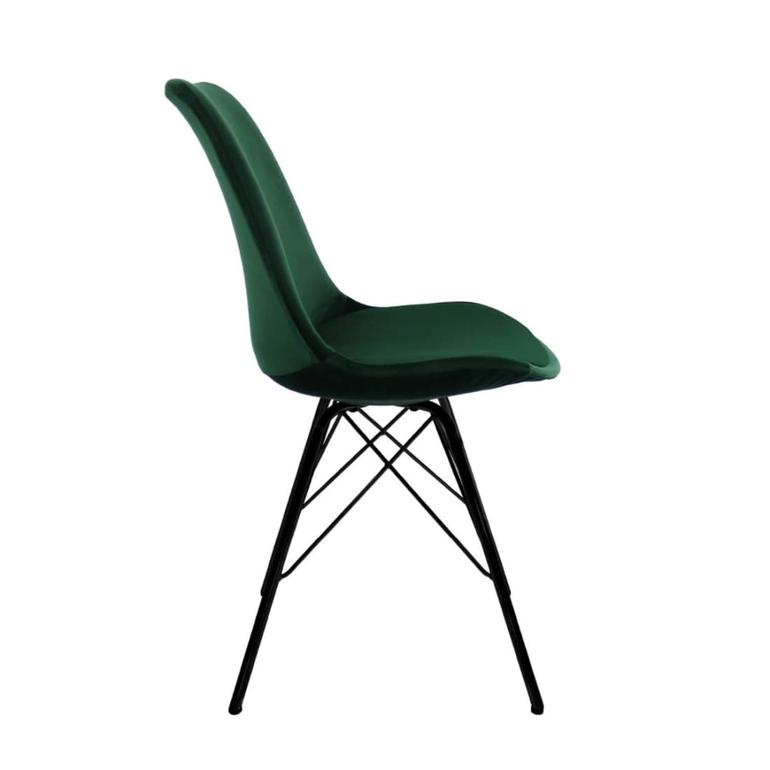 Kick Kuipstoel Velvet Zwart Frame - Donkergroen - Velvet
