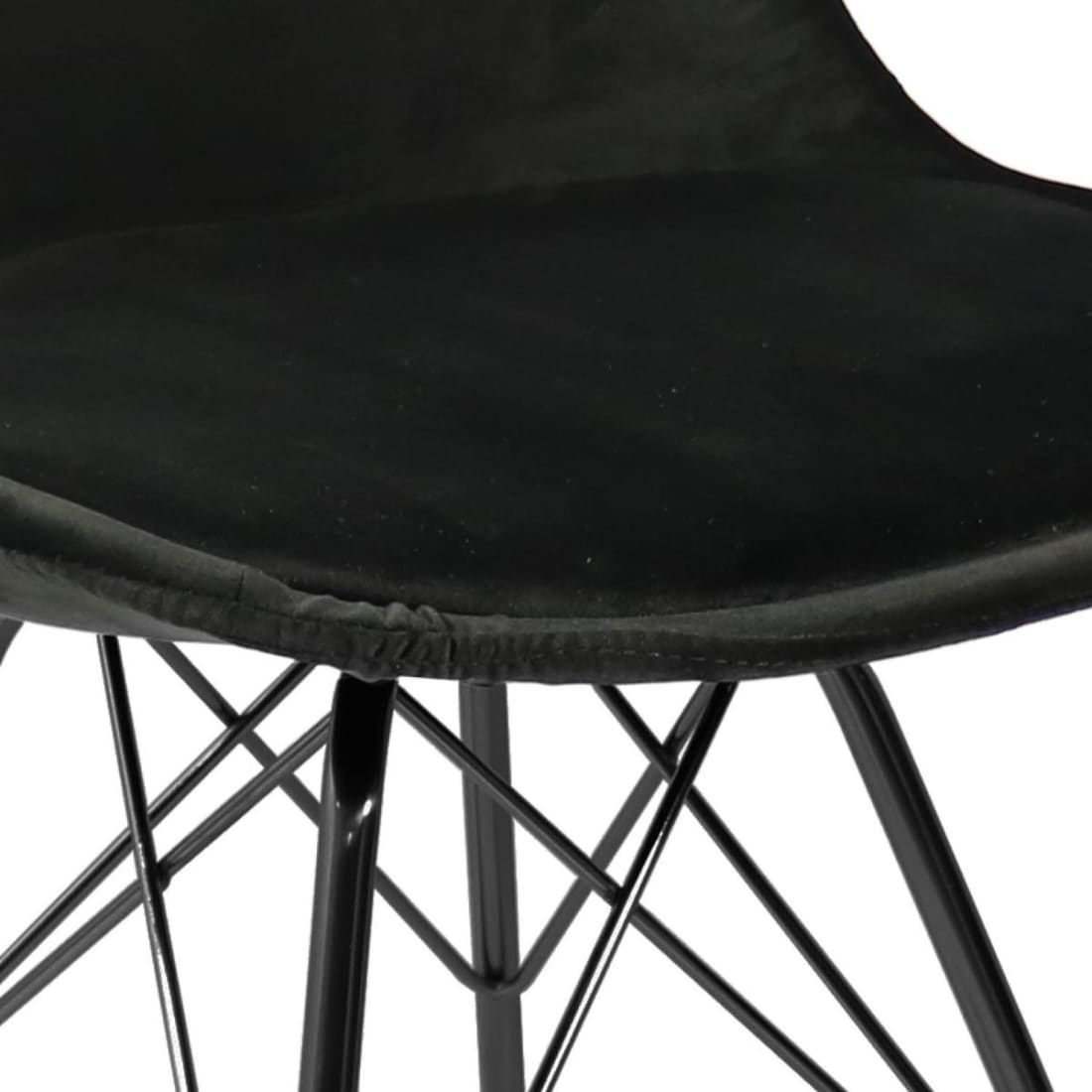 Kick Kuipstoel Velvet Zwart Frame - Zwart - Velvet