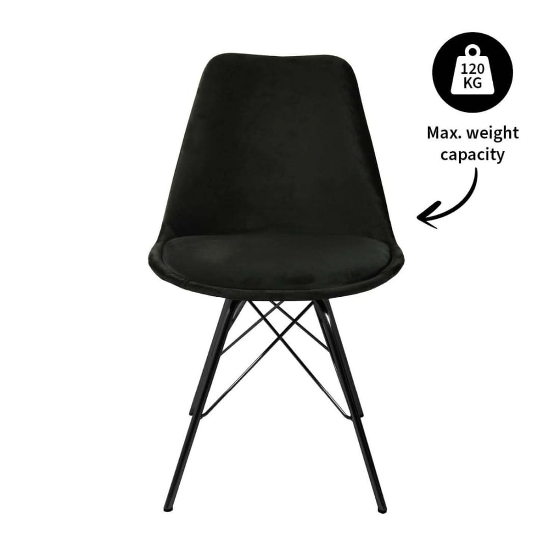 Kick Kuipstoel Velvet Zwart Frame - Zwart - Velvet