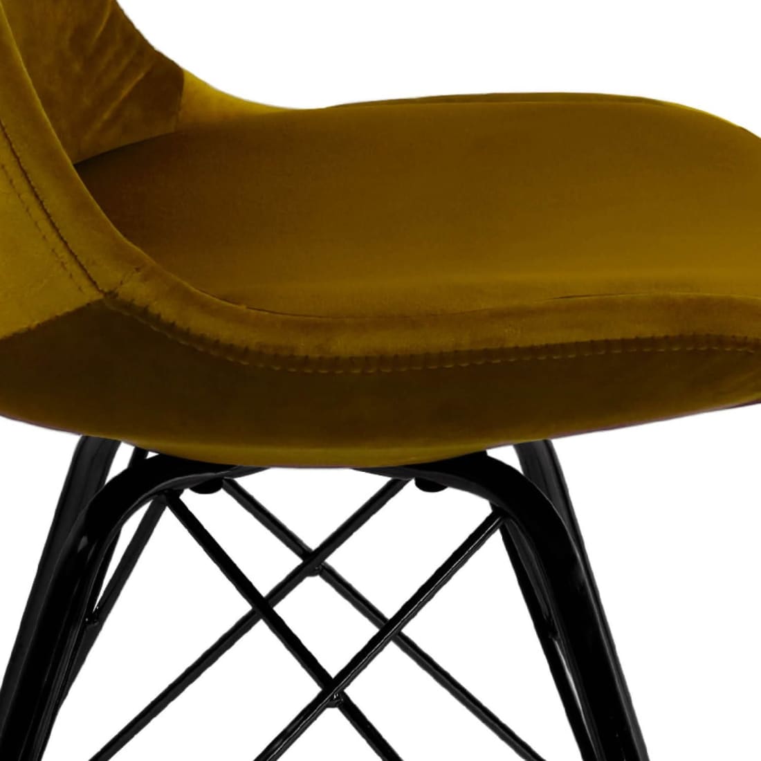 Kick Kuipstoel Velvet Zwart Frame - Goud - Velvet