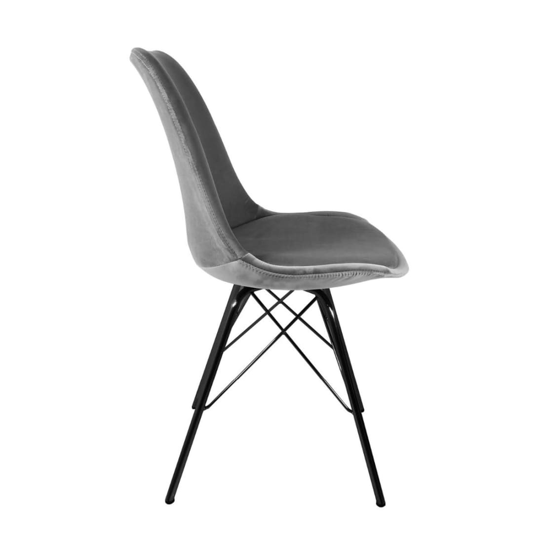 Kick Kuipstoel Velvet Zwart Frame - Grijs - Velvet