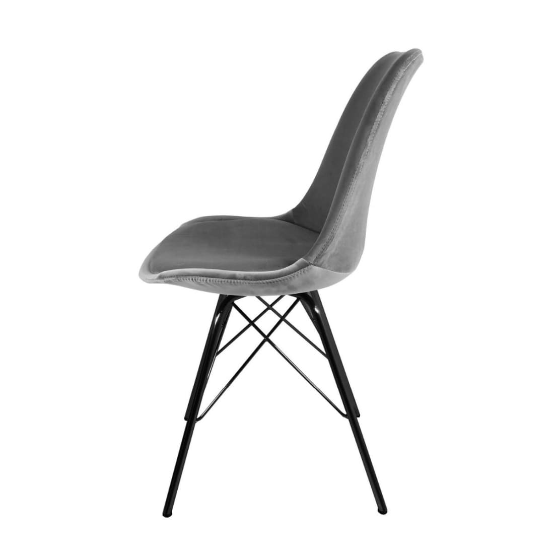 Kick Kuipstoel Velvet Zwart Frame - Grijs - Velvet